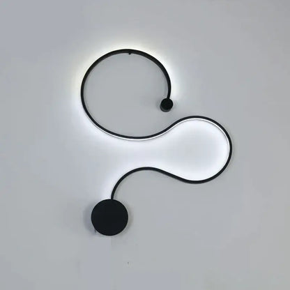 Modern wave black rgb led wall lights living room decor