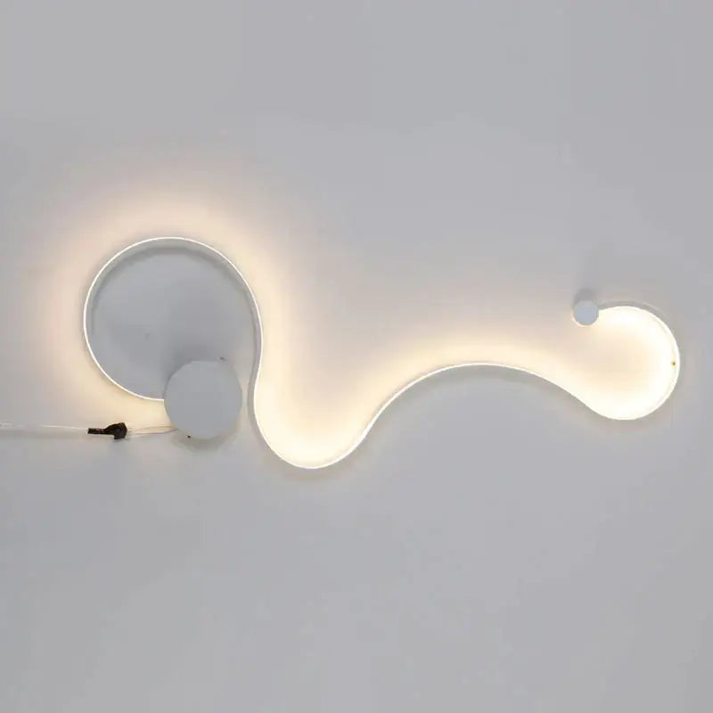 Modern wave black rgb led wall lights living room decor