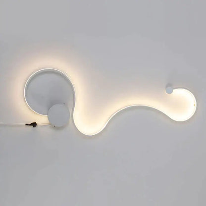 Modern wave black rgb led wall lights living room decor