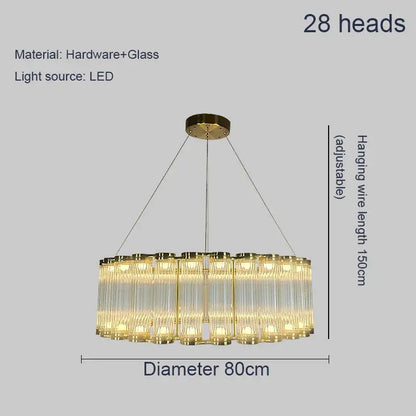 Modern wave golden chandelier living room led light