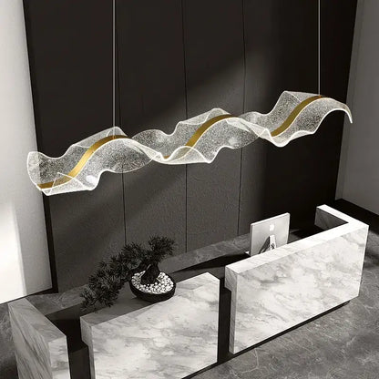 Modern wave gold acrylic led pendant lamp dining room