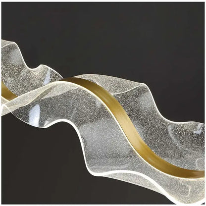 Modern wave gold acrylic led pendant lamp dining room