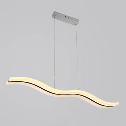 Modern wave white led pendant light – dining room chrome fixture
