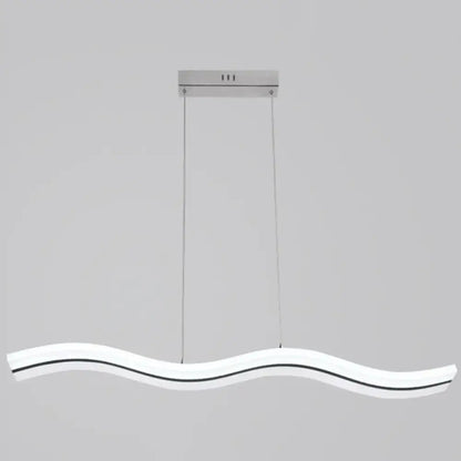 Modern wave white led pendant light – dining room chrome fixture