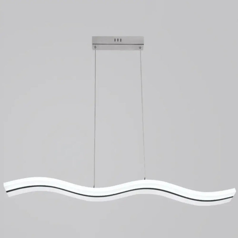 Modern wave white led pendant light – dining room chrome fixture