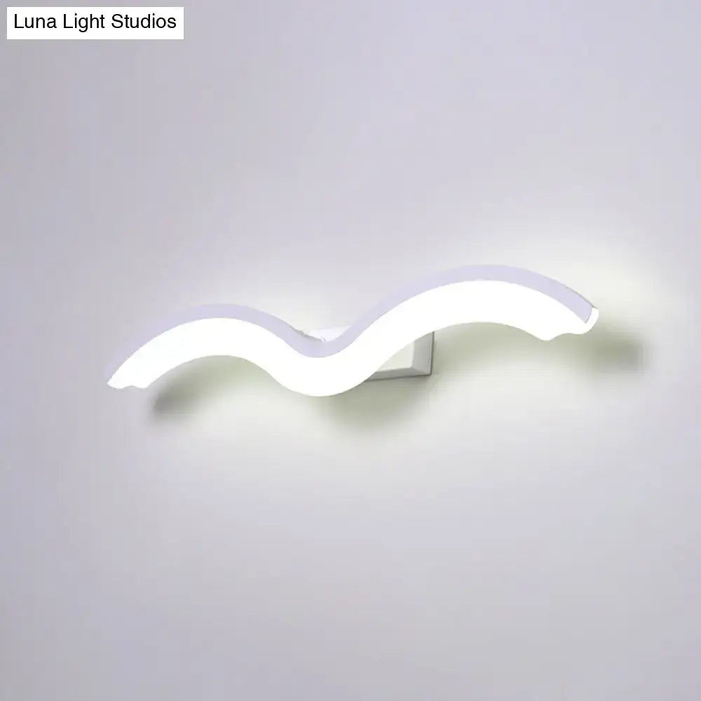 Modern wavelet black & white wall sconce bathroom led light