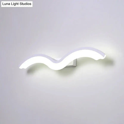 Modern wavelet black & white wall sconce bathroom led light