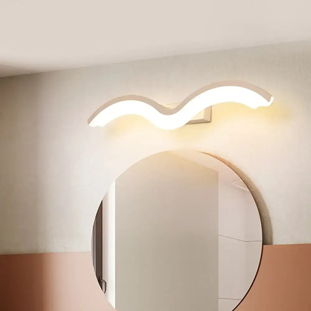 Modern wavelet black & white wall sconce bathroom led light