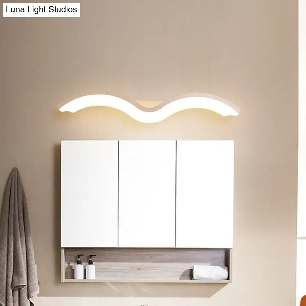Modern wavelet black & white wall sconce bathroom led light