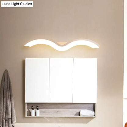 Modern wavelet black & white wall sconce bathroom led light