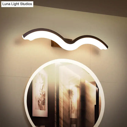 Modern wavelet black & white wall sconce bathroom led light