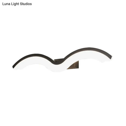 Modern wavelet black & white wall sconce bathroom led light