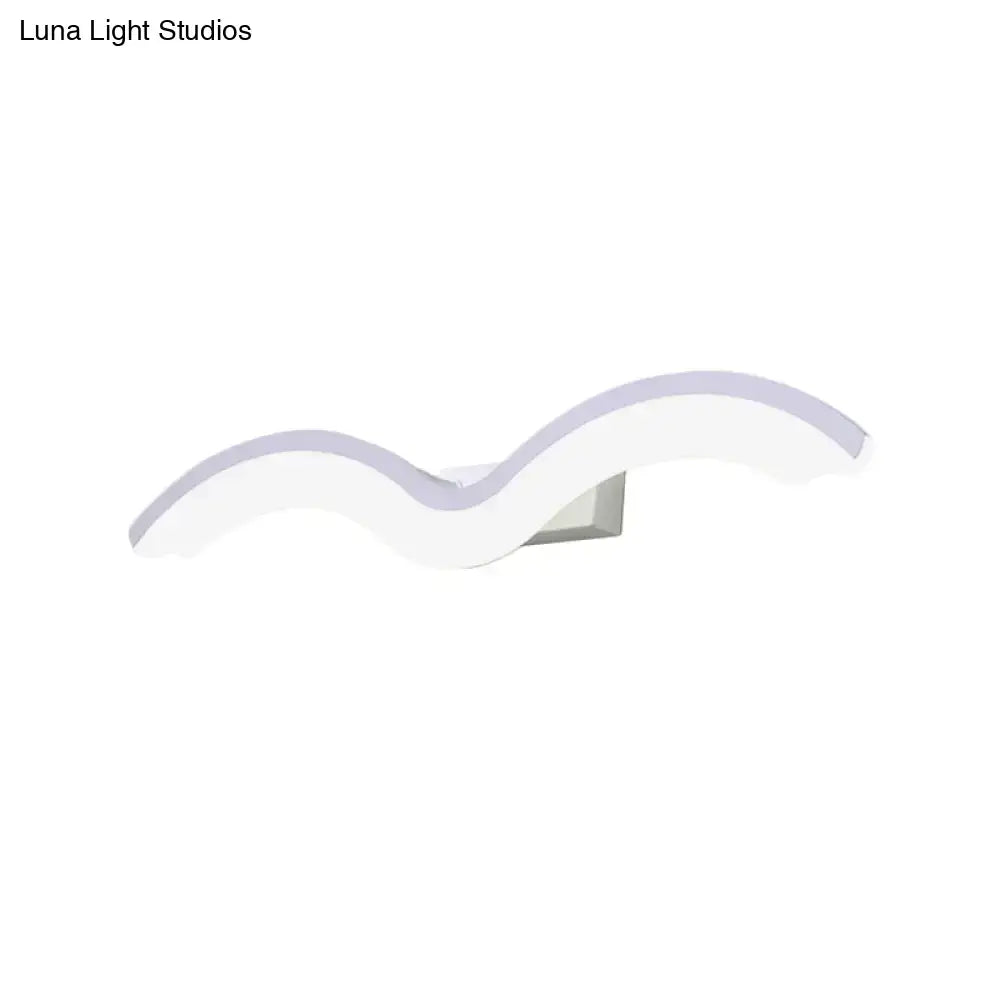 Modern wavelet black & white wall sconce bathroom led light