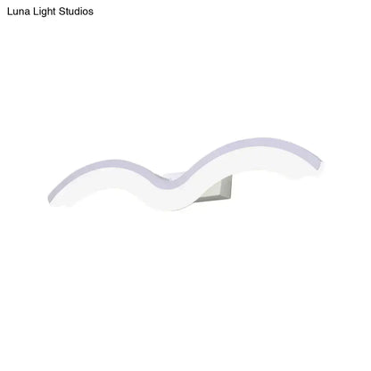 Modern wavelet black & white wall sconce bathroom led light