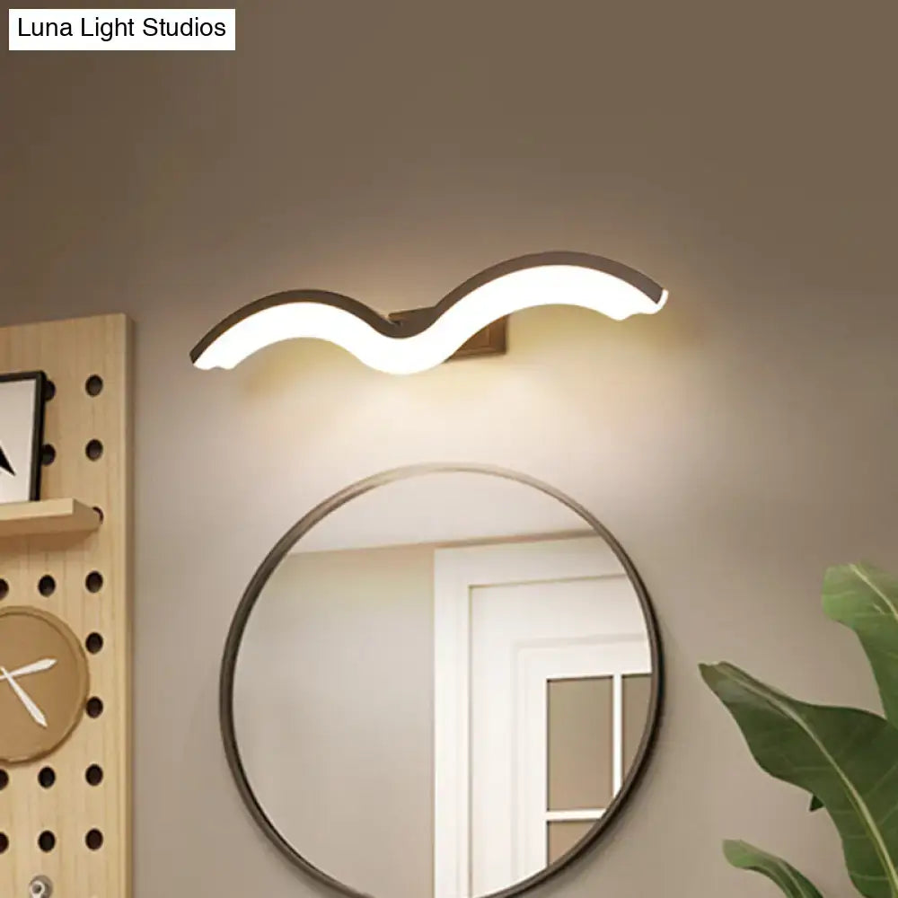 Modern wavelet black & white wall sconce bathroom led light