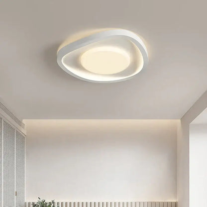 Modern wavy white cream style led ceiling lamp for living room