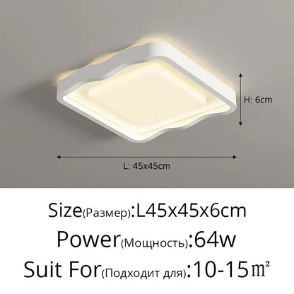 Modern wavy white cream style led ceiling lamp for living room
