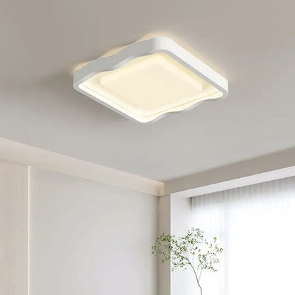 Modern wavy white cream style led ceiling lamp for living room