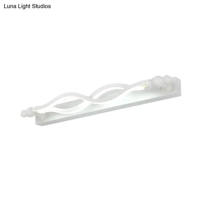 Modern wavy white twist acrylic vanity sconce bedroom wall light