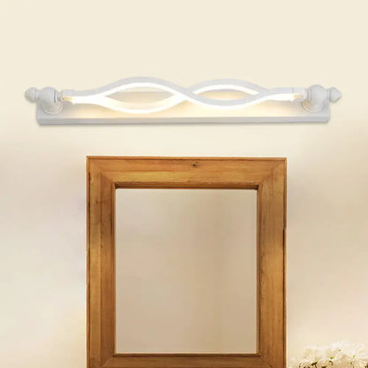 Modern wavy white twist acrylic vanity sconce bedroom wall light
