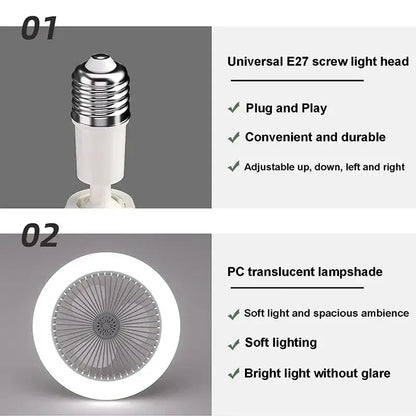 Modern white 2-in-1 ceiling fan with remote control bedroom light