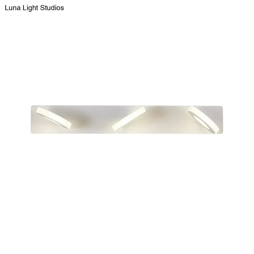 Modern white 3-light adjustable wall light fixture – bathroom