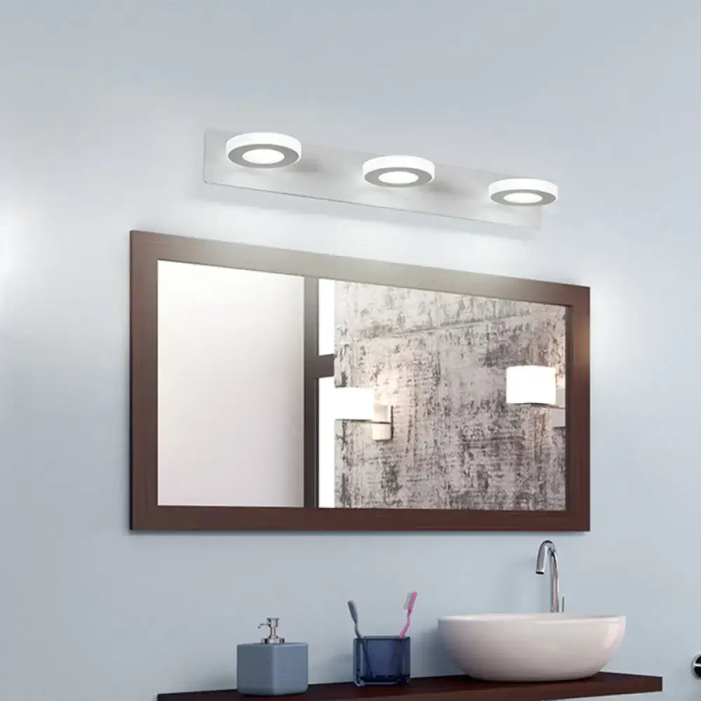 Modern white 3-light adjustable wall light fixture – bathroom