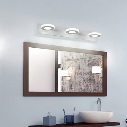 Modern white 3-light adjustable wall light fixture – bathroom