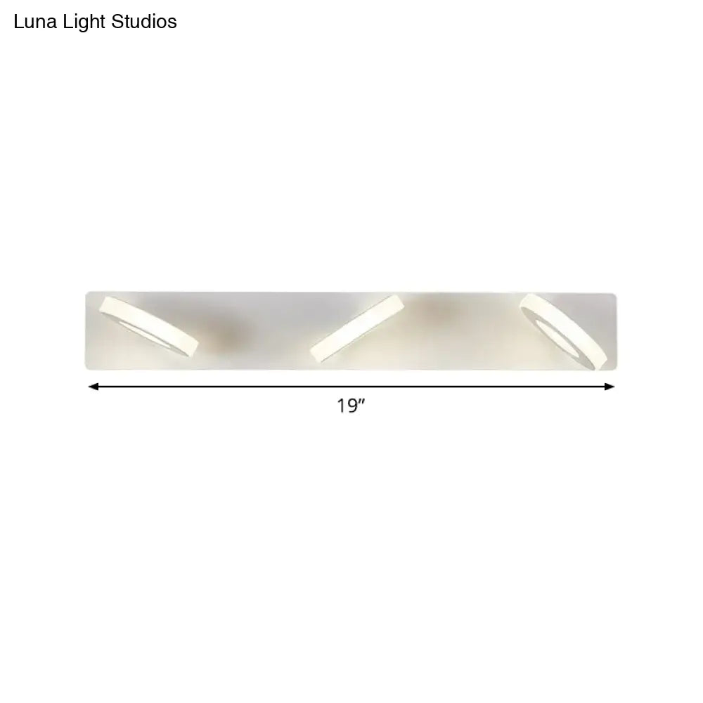 Modern white 3-light adjustable wall light fixture – bathroom