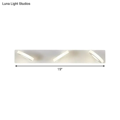 Modern white 3-light adjustable wall light fixture – bathroom