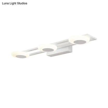 Modern white 3 light led vanity sconce wall mounted bathroom fixture
