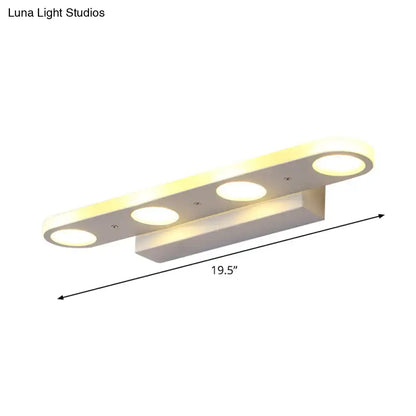 Modern white 3-light led vanity wall light bathroom warm white light