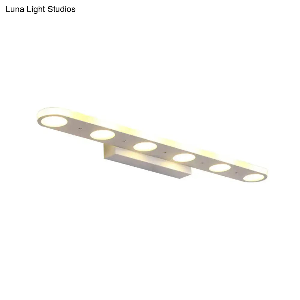 Modern white 3-light led vanity wall light bathroom warm white light