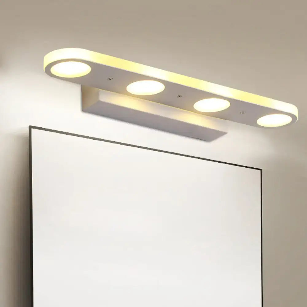 Modern white 3-light led vanity wall light bathroom warm white light