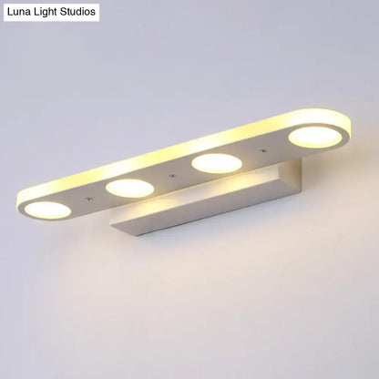 Modern white 3-light led vanity wall light bathroom warm white light