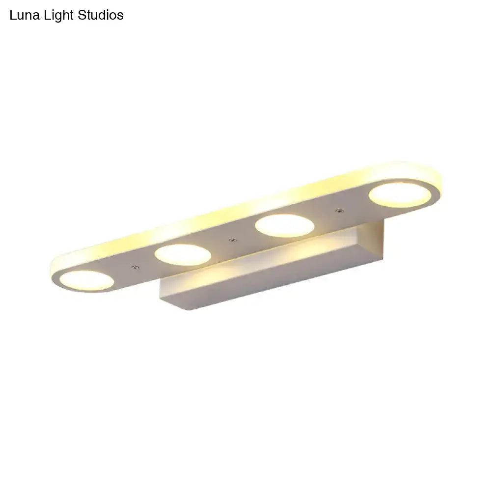 Modern white 3-light led vanity wall light bathroom warm white light