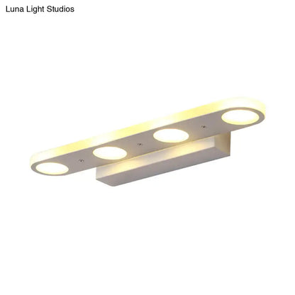 Modern white 3-light led vanity wall light bathroom warm white light