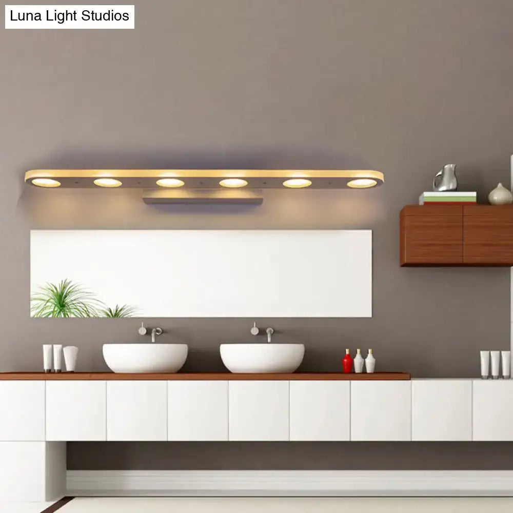Modern white 3-light led vanity wall light bathroom warm white light