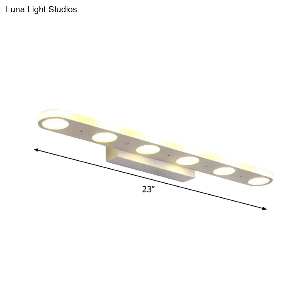 Modern white 3-light led vanity wall light bathroom warm white light