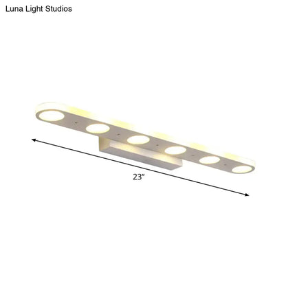 Modern white 3-light led vanity wall light bathroom warm white light