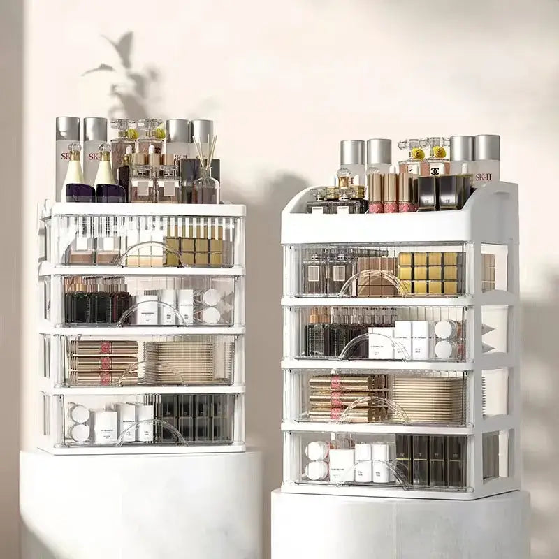 Modern white 4 tier makeup drawer organizer bedroom cosmetic storage
