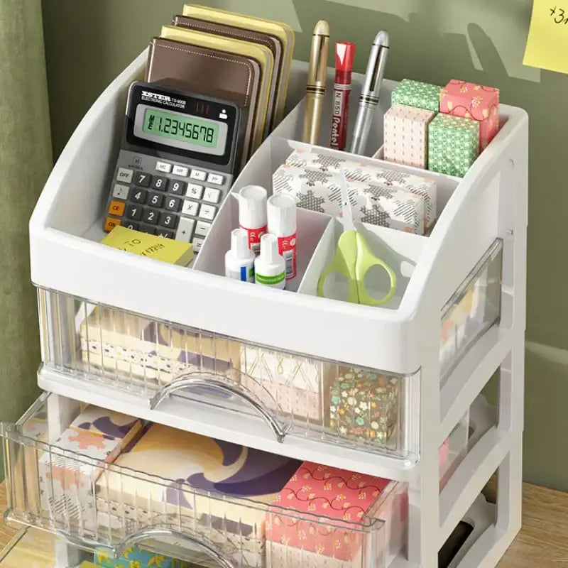 Modern white 4 tier makeup drawer organizer bedroom cosmetic storage