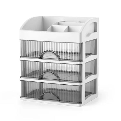 Modern white 4 tier makeup drawer organizer bedroom cosmetic storage