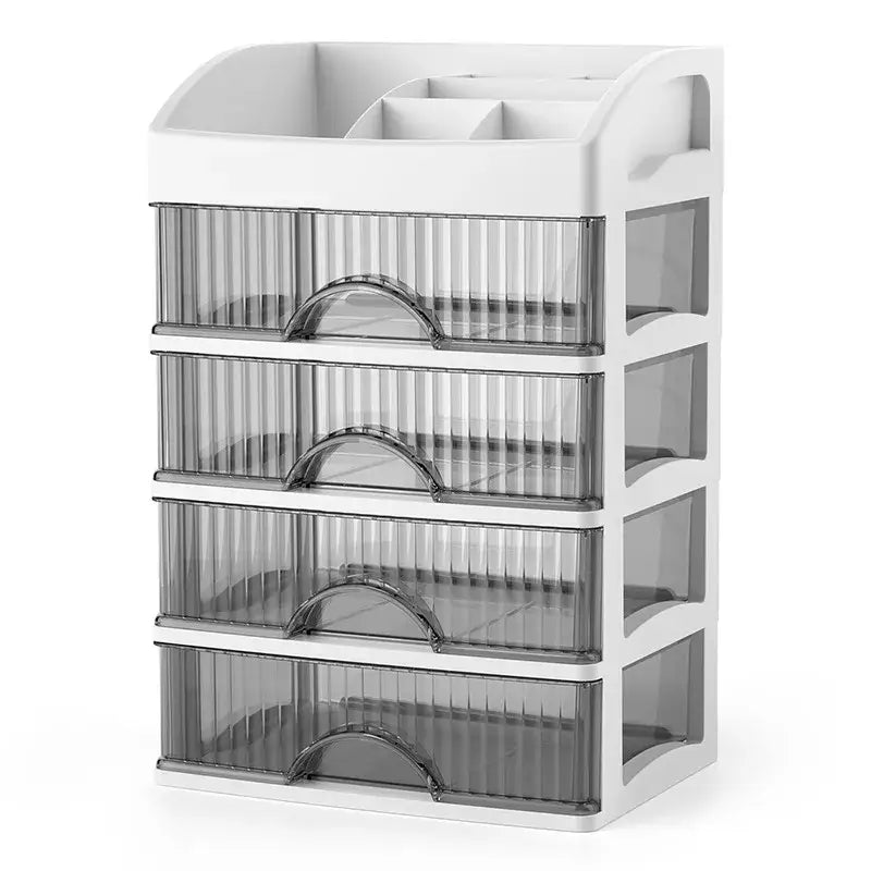 Modern white 4 tier makeup drawer organizer bedroom cosmetic storage