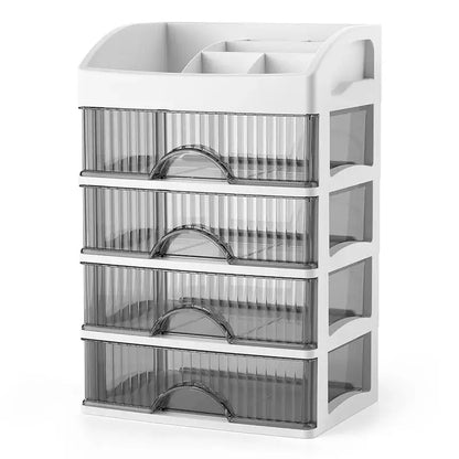 Modern white 4 tier makeup drawer organizer bedroom cosmetic storage