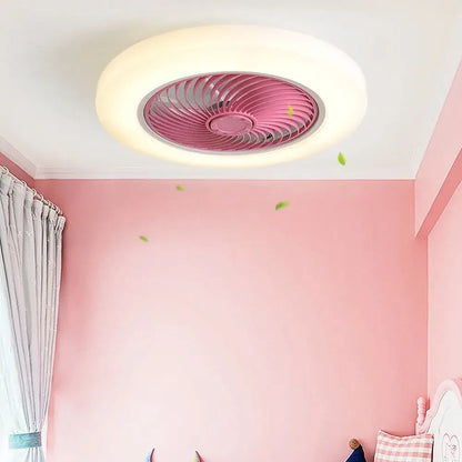 Modern white 52cm smart ceiling fan with remote control bedroom light