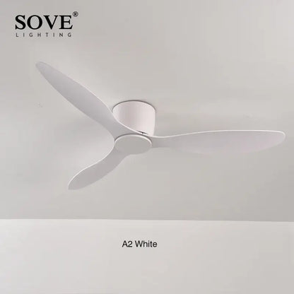 Modern white 6-speed dc motor ceiling fan with remote control bedroom