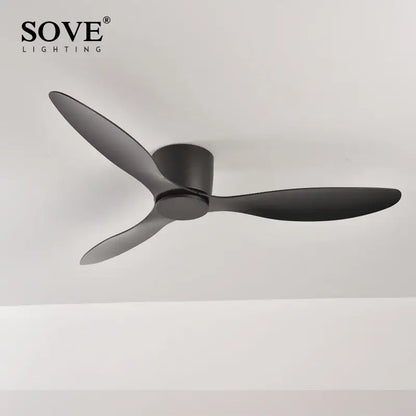 Modern white 6-speed dc motor ceiling fan with remote control bedroom
