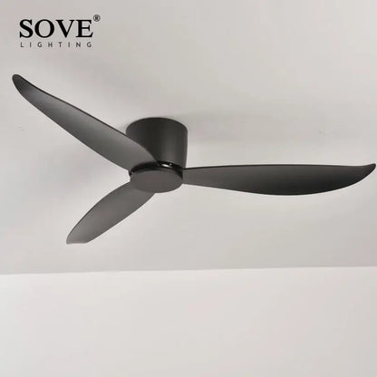 Modern white 6-speed dc motor ceiling fan with remote control bedroom