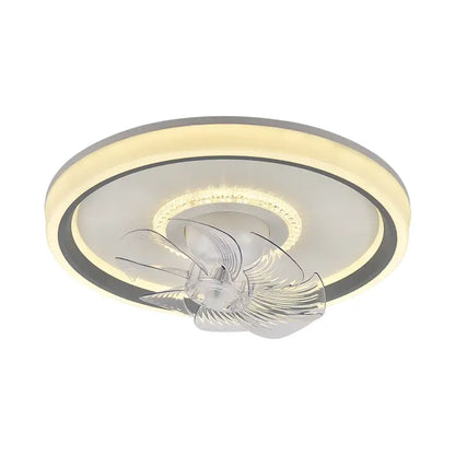 Modern white 6 speed rotating ceiling fan light living room